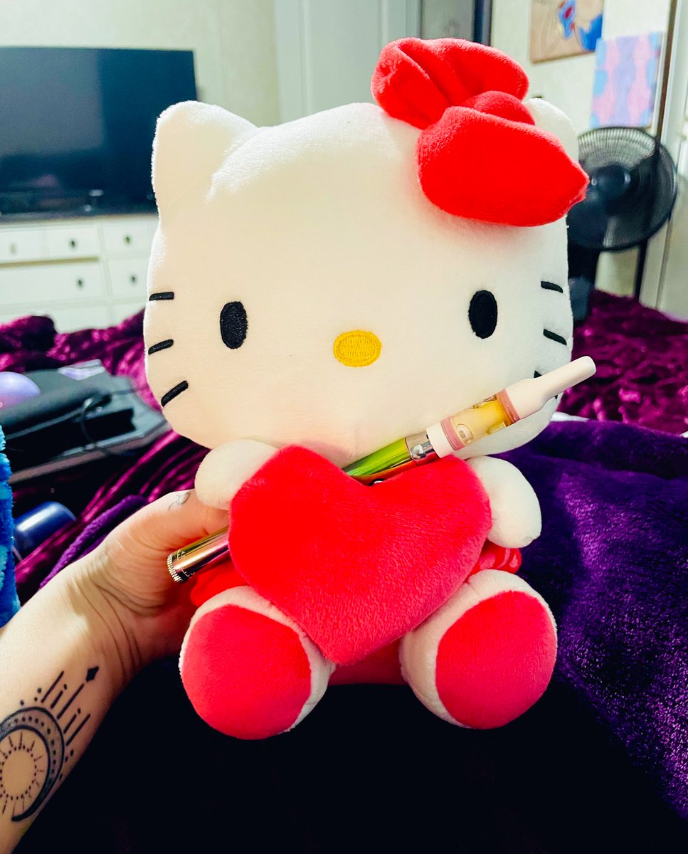 Got a cute new Hello Kitty stuffy today then I figured out she can hold my dab pen 🥰  #hellokitty #stonergirl #stonerbabe #420hunny #420friendly #stonerfam #stonerkitty