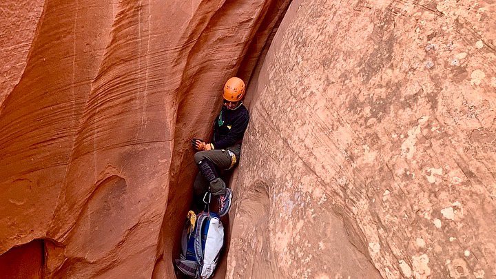 North_Wash's tweet photo. Out and about in the Hogs at North Wash canyons yesterday. The slots were beautifully carved, had tighter squeezes, and magnificent chambers as well as awesome weather. Anytime is a good time for canyoneering (except during storms).  #canyoneeringadventure https://t.co/tGNiFKhnyJ