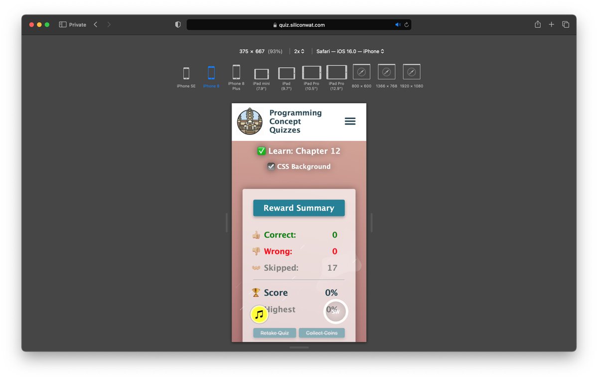 siliconwat's tweet photo. RELEASE UPDATE: Frontend Programming Concept Quizzes 
https://t.co/i0nlpvQVz1

1. Chapter 12 now live! 🌎

Feel free to report bugs or suggest improvements by replying to this message thread 💻

@thonly #frontend #html #css #javascript #quiz https://t.co/UcelxZOGGD