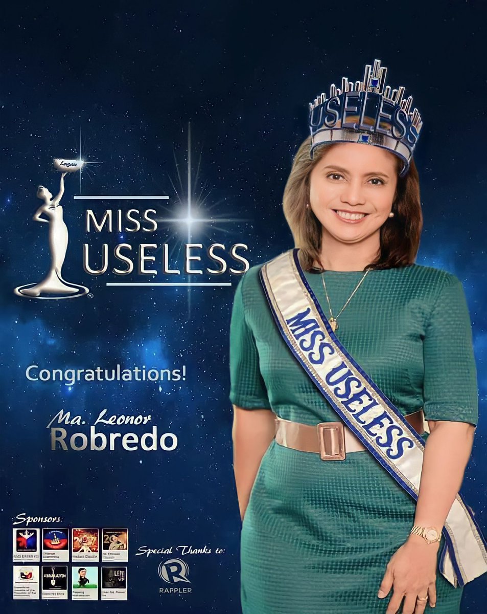 jcpunongbrgy's tweet photo. Hayaan niyo na guys may MISS USELESS naman tayo. Ayaw niyo tigilan si PBBM? Geh..  
#missuniverse2022
#missuseless2023
#missuniverse2023 https://t.co/HLZaJCHlJq