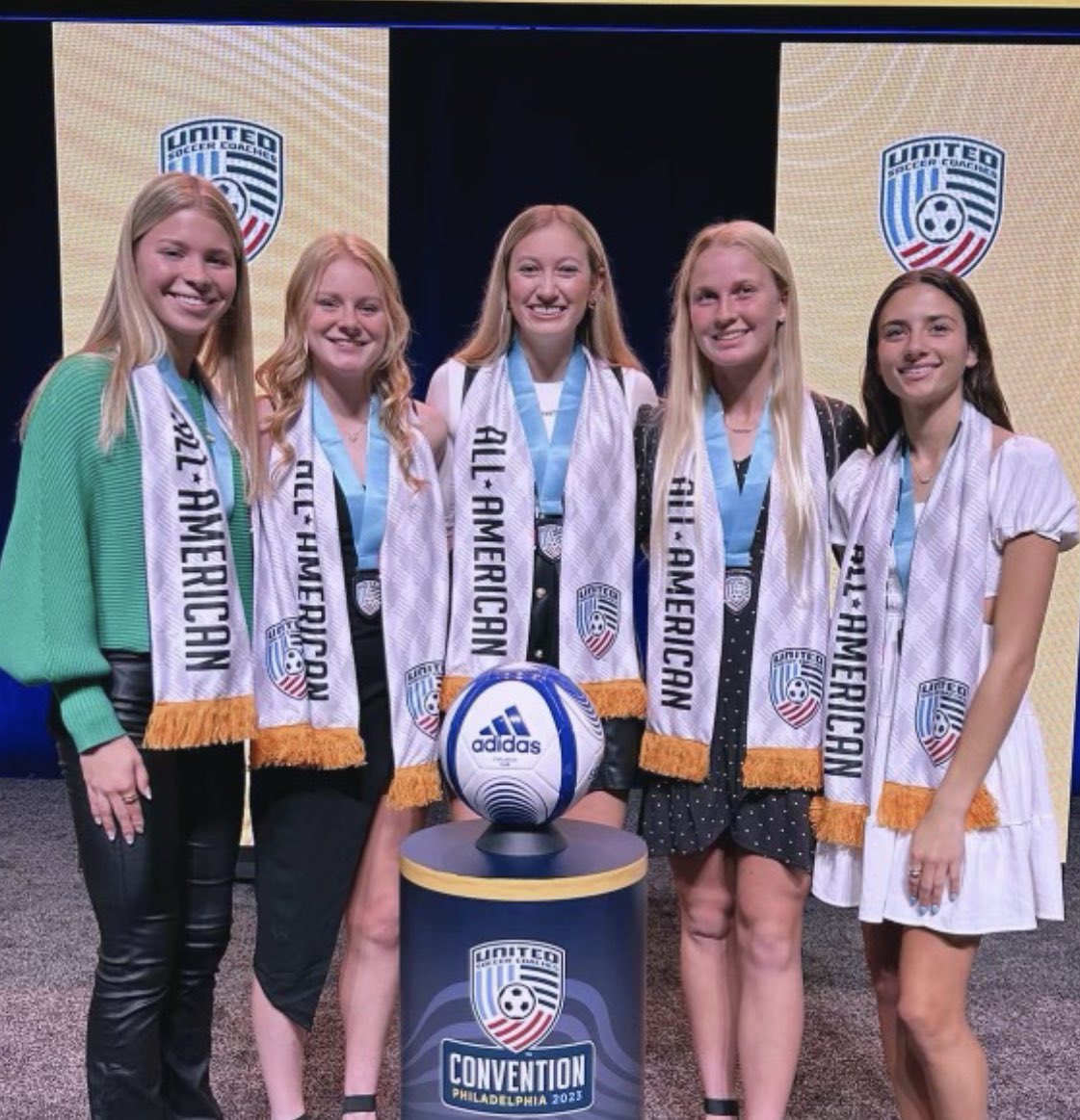Ohio Scholastic Soccer Coaches Association (@osscasoccer) on Twitter photo OSSCA ladies honored as All Americans at United Soccer Coaches Convention (left to right)
Peyton Kohls- Mount Notre Dame
Anna Manning- Milford High School
CJ DeBra- Cincinnati Country Day
Samantha Erbach- Waynesville
Maddie Sievering- Summit Country Day <a href="/OHSAASports/">OHSAA Sports</a> OSSCA ladies honored as All Americans at United Soccer Coaches Convention (left to right)
Peyton Kohls- Mount Notre Dame
Anna Manning- Milford High School
CJ DeBra- Cincinnati Country Day
Samantha Erbach- Waynesville
Maddie Sievering- Summit Country Day <a href="/OHSAASports/">OHSAA Sports</a>