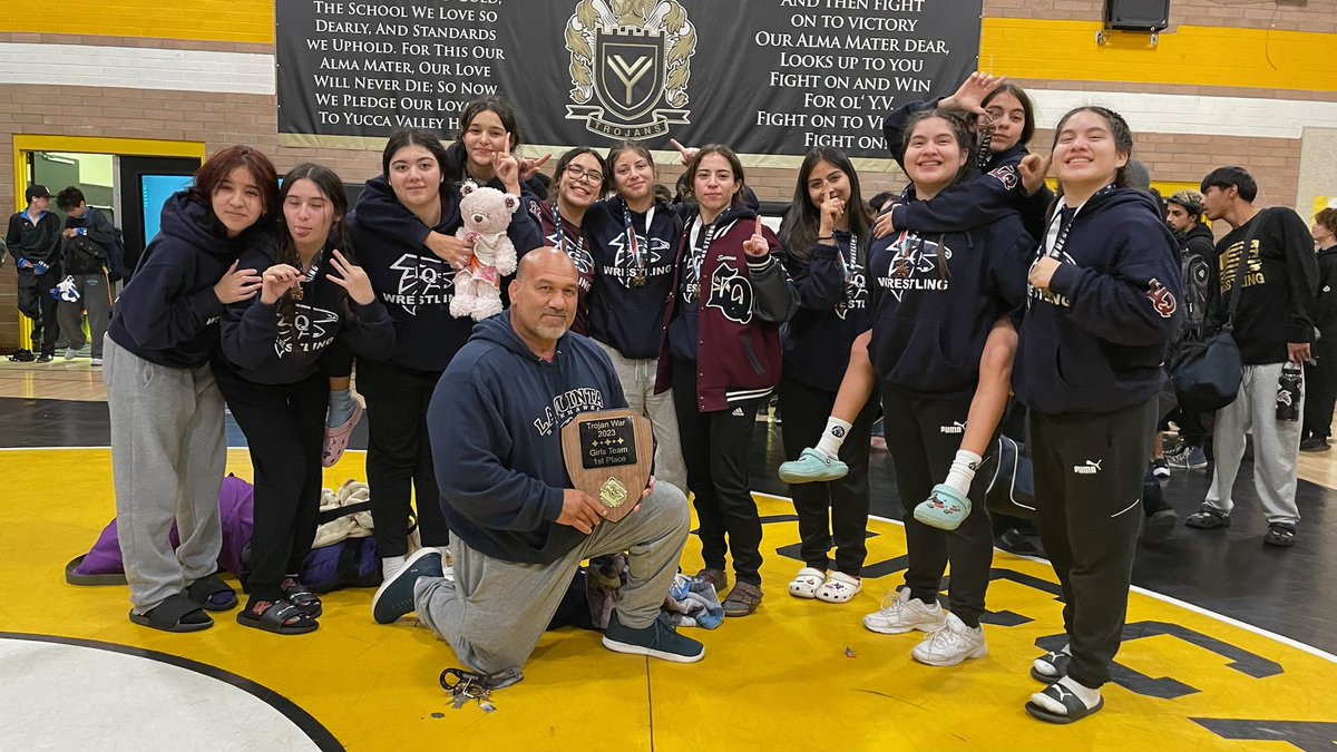 La Quinta Blackhawk Wrestling (@lqlqwrestteams) on Twitter photo Congratulations to our Varsity Girls team for winning the Trojan Wars Girls Trny @ Yucca Valley H.S. Also Congratulations to Sereena Baca (116) & Jedzy Gutierrez-Uribe (160) for placing first in their bracket. Awesome job ladies!! @lqathletics <a href="/lqprincipal/">Gregg O'Mara</a> <a href="/DesertSunSports/">Desert Sun Sports</a> Congratulations to our Varsity Girls team for winning the Trojan Wars Girls Trny @ Yucca Valley H.S. Also Congratulations to Sereena Baca (116) & Jedzy Gutierrez-Uribe (160) for placing first in their bracket. Awesome job ladies!! @lqathletics <a href="/lqprincipal/">Gregg O'Mara</a> <a href="/DesertSunSports/">Desert Sun Sports</a>
