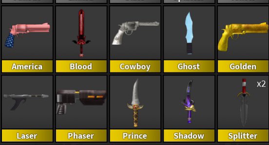 Daazzaaii's tweet photo. Trading All of these ,, 
C Fang &amp; Prince reserved 

 Mainly looking for rbx , rhd , amp 

Simply getting rid of these lol, 
tags —> #mm2trading #royalehightrading #Adoptmetrades #robux https://t.co/xGh44rFiqz