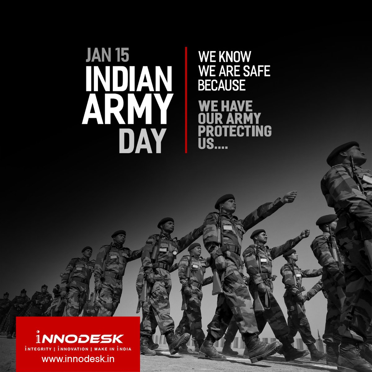 Let's honour the brave humans of India on this army day

#indianarmyday🇮🇳

#innodesk #proudindian #armystrong #soldierlife #jaihind
#armyday2023 #salute #indiansoldiers