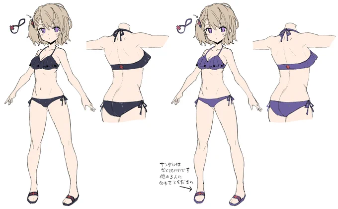 水着ニーミ設定画です。#アズールレーン#びそくぜんしんっ 