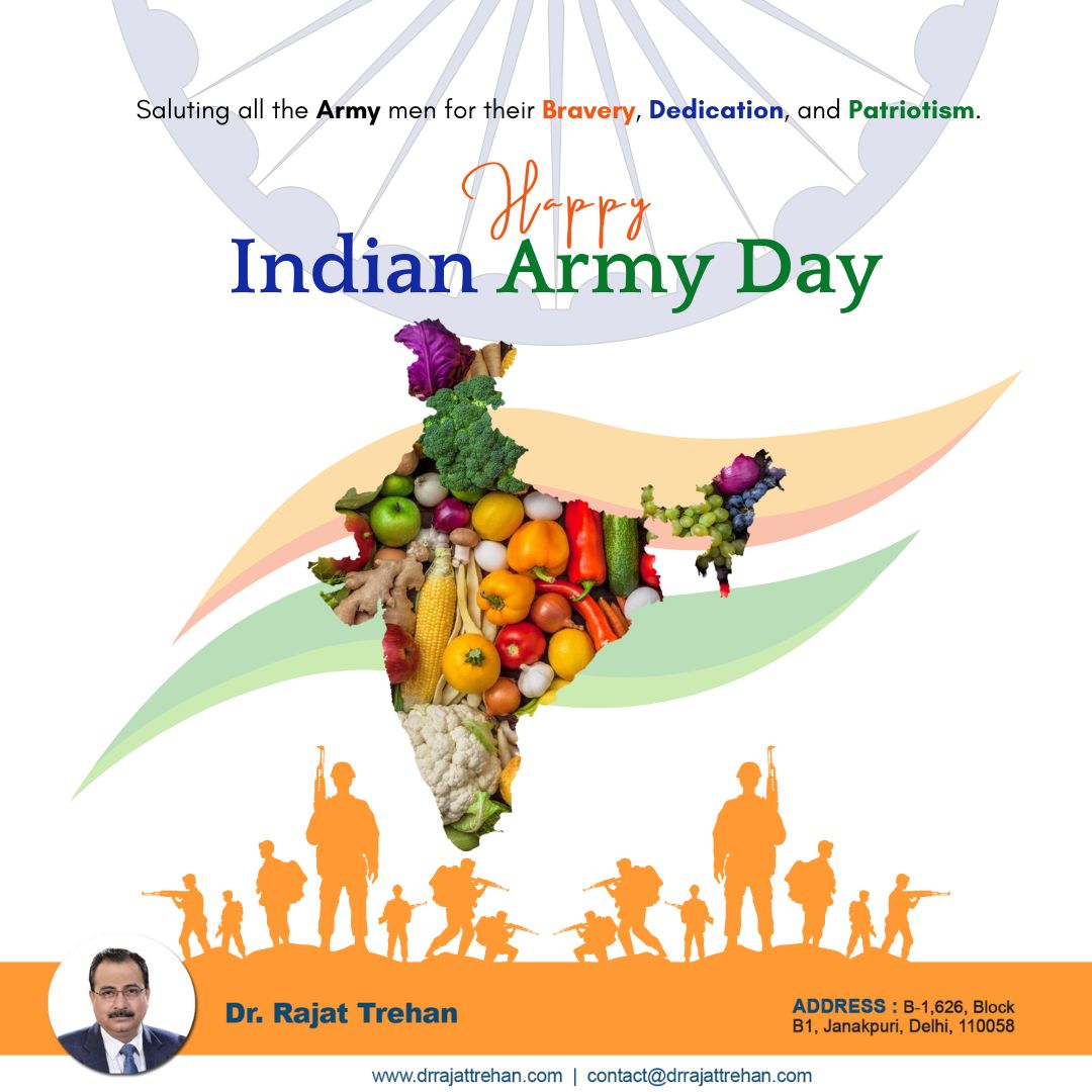 On National Army Day,let's salute all heroes who protect our Nation selflessly,everyday.
Happy National Army Day 2023!

#indianarmy #armyday #armyday2023 #indianarmyday #nutrionists  #dietfood #diettips #dieticians #drrajattrehan #trendingpost #new #latestposts #explorepage