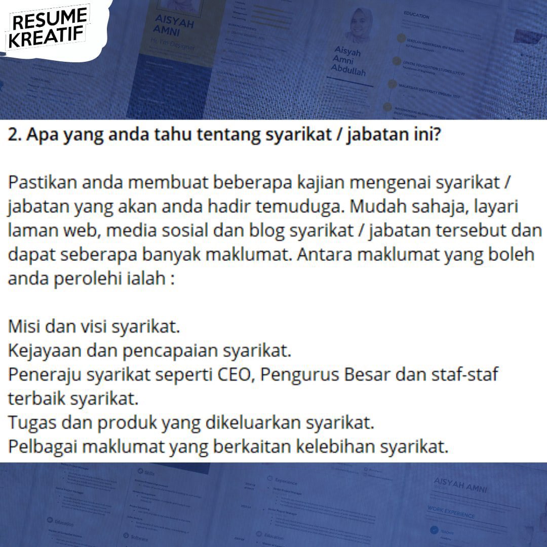 freshgradkerja's tweet photo. 5 Soalan Temuduga Bocor Jawatan SPA, Hafal Soalan Selalu Ditanya

Share &amp; RT https://t.co/DemjAaoqnU