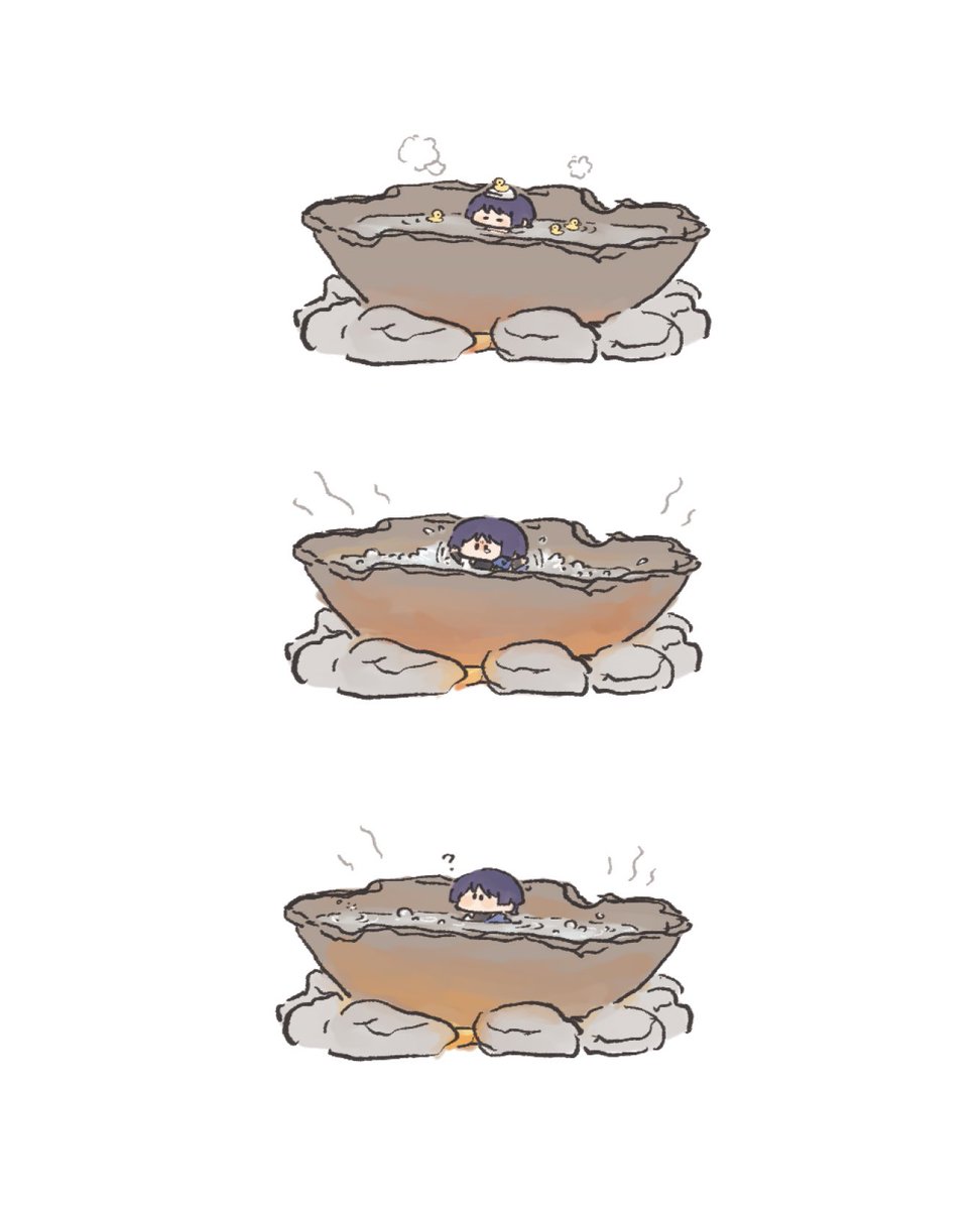 raiden shogun purple hair white background simple background comic closed eyes bathing steam  illustration images