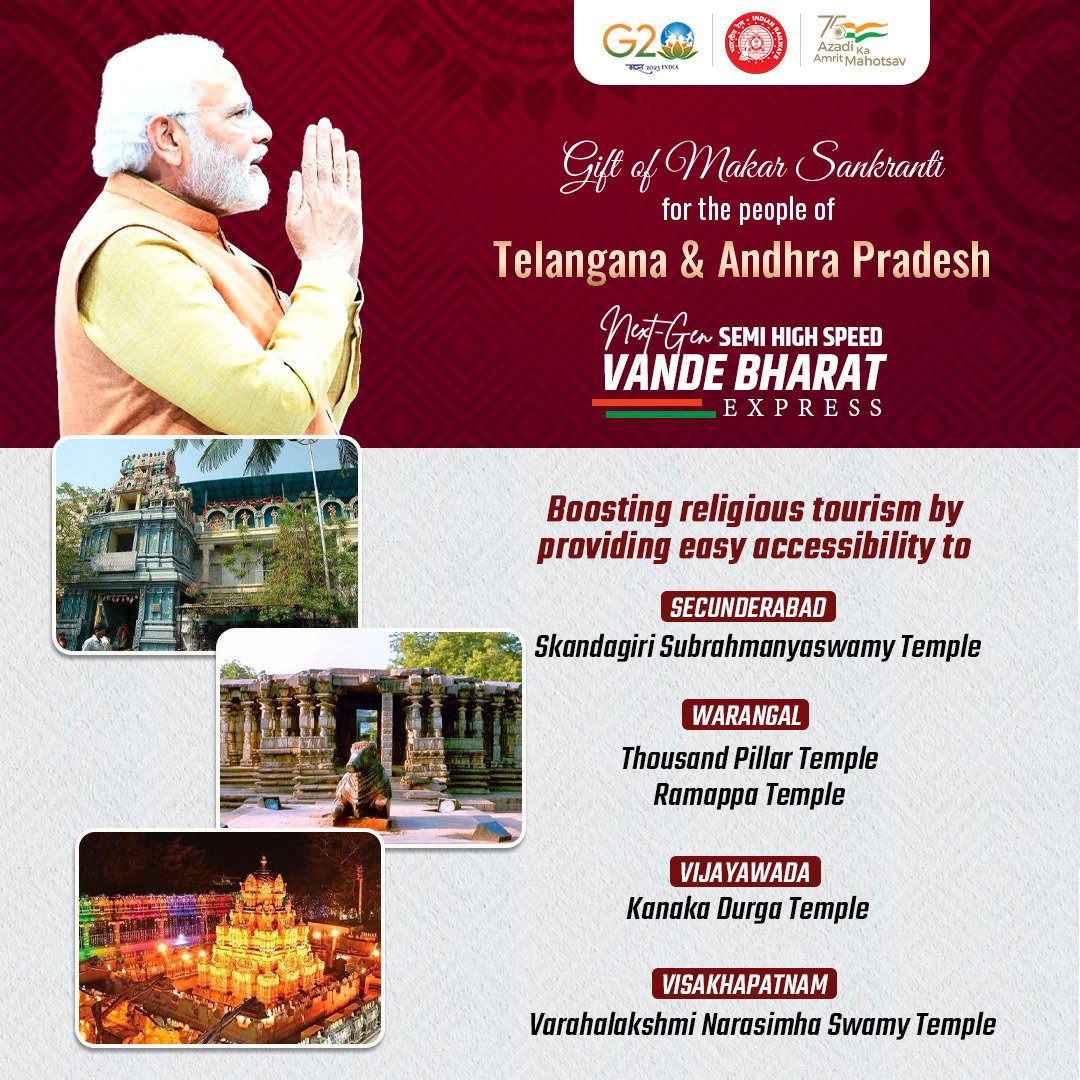 drm_lmg_nfr's tweet photo. Hon'ble Prime Minister to flag off Vande Bharat Express between Secunderabad and Visakhapatnam from Secunderabad Railway Station through Video Conferencing. #VandeBharat
#RailInfra4Telangana
#RailInfra4AndhraPradesh
#RailNf
#RailMinIndia https://t.co/KRJBChtP01