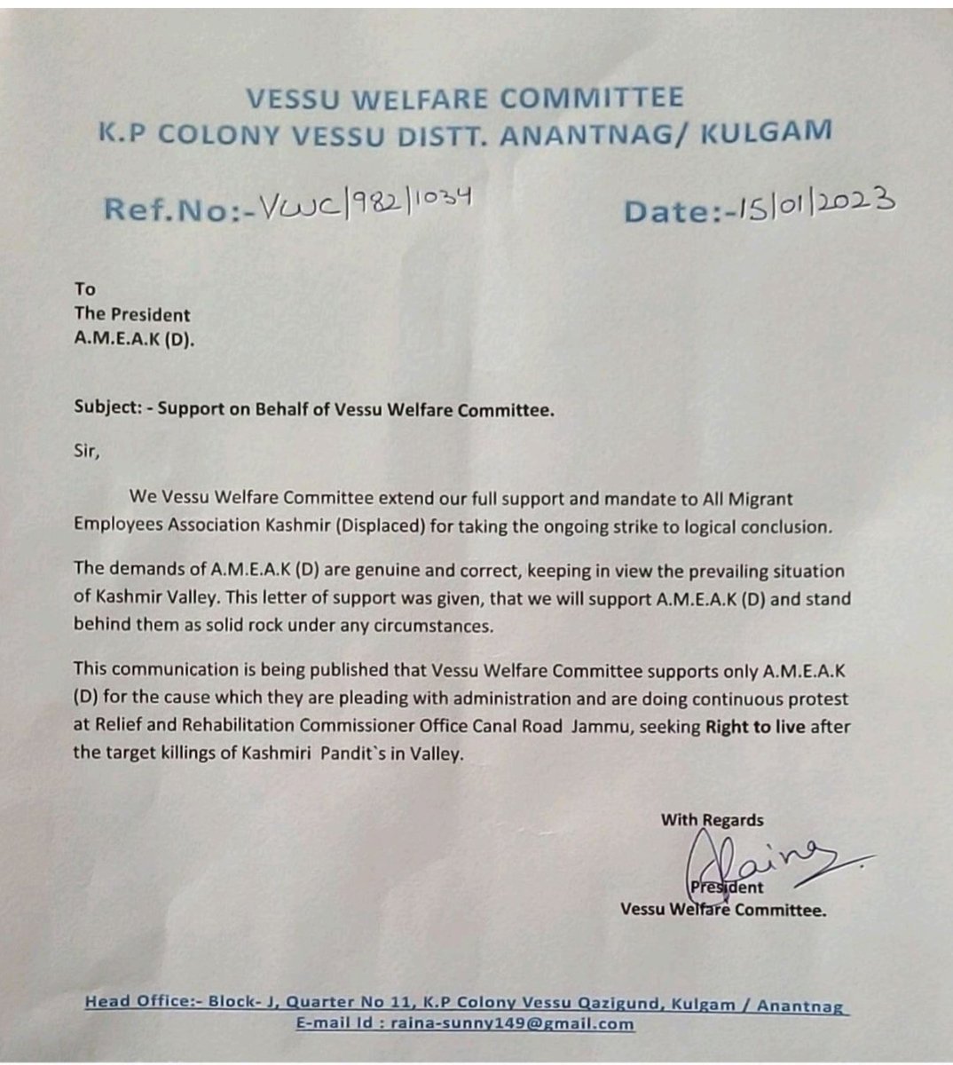 allpmforum's tweet photo. Vessu Welfare Committee extends its unconditional support to @AMEAK_Displaced for taking this  agitation to logical conclusion https://t.co/42vduvU3Zc