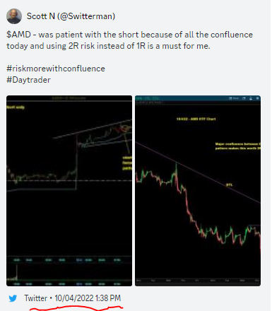 Switterman's tweet photo. Someone asked what my A+ setups are and when do I go beyond my normal 1R risk using my method/style. Here's my answer in case it helps anyone. 
The chart examples I referenced you can look up on my Twitter feed for more detail on those. https://t.co/2a3LlplQGp