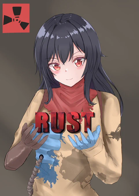 友人がRustのゲームの絵描いてと言われたので3時間で描きましたラーメン1杯くらい奢ってほしいな〜w#Rust#イラスト 