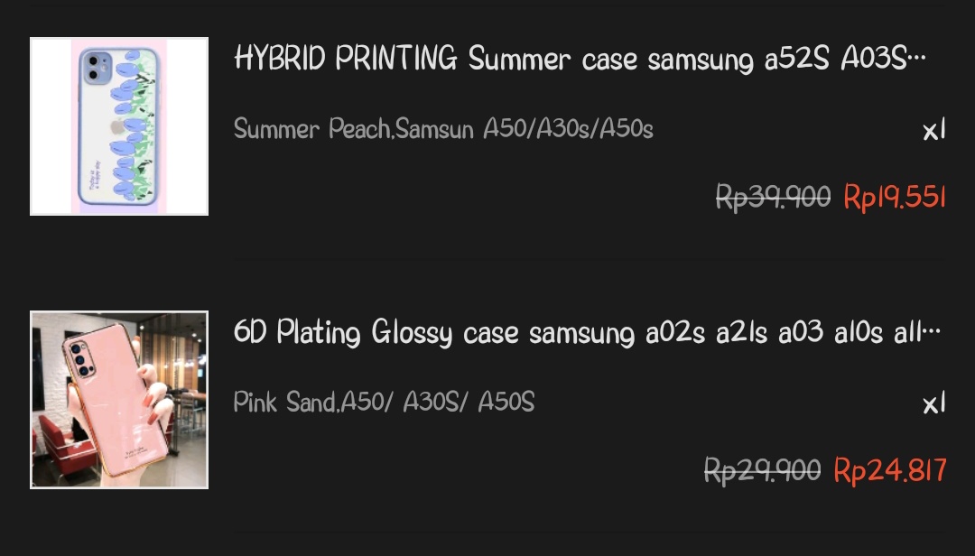 edewigalihnr's tweet photo. Aku salah pilih type waktu order case ini. Ini case buat hp samsung A50/A30s/A50s
Aku jual harga asli aku beli ya.
#jualcase
#preloved
#racunshopee
#casesamsung https://t.co/0kicQzdBtS