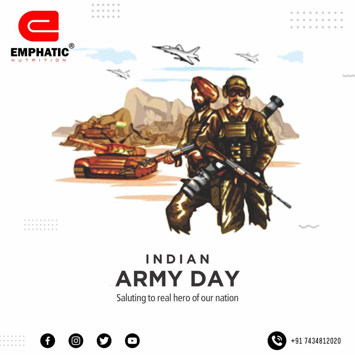 endurablepharma's tweet photo. #EndurableGroup salutes the bravehearts who dedicate their lives to defend our nation. @adgpi @DefenceMinIndia
#IndianArmyDay #EPPL #Endurable #EndurablePharma #Pharmaceuticals #Nutraceuticals #Manufacturer #Emphatic #EmphaticNutrition #EmphaticWellness #BoiBoiBabyCare https://t.co/mbknsGFwXg
