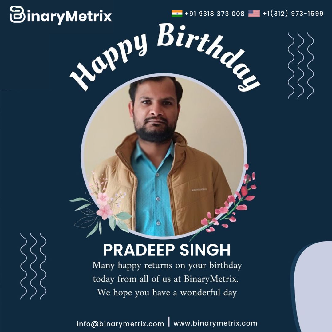 binary_metrix's tweet photo. Happy Birthday "PRADEEP SIR" 🤩🥳

I hope you have a great day today, and that the year ahead is full of many blessings.
.
.
.
#happybirthday #birthday #wishes #happiness #fun #blessing #enjoyyourday #BinaryMetrixTeam #BinaryMetrix #BinaryMetrixTechnologies https://t.co/WV1QWj0A4h