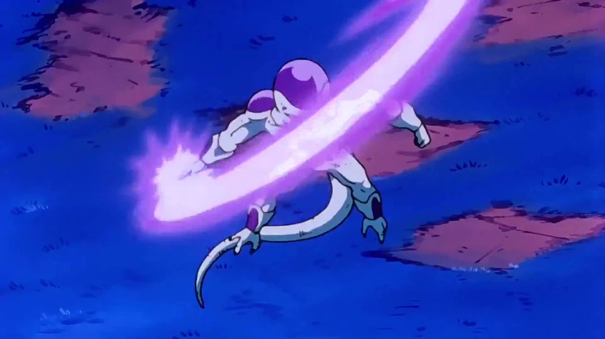 PowerfulTyrant's tweet photo. @SoaringDefender -- the other foot. Hands moving to his side as he stood back up straight. Right hand raising, fingers outstretched. A faint purple glow hovering on the tip of Frieza's fingers. Swiping his arm at the air between the two. A wave of purple energy abruptly materializing before -- https://t.co/thmzKTMukI