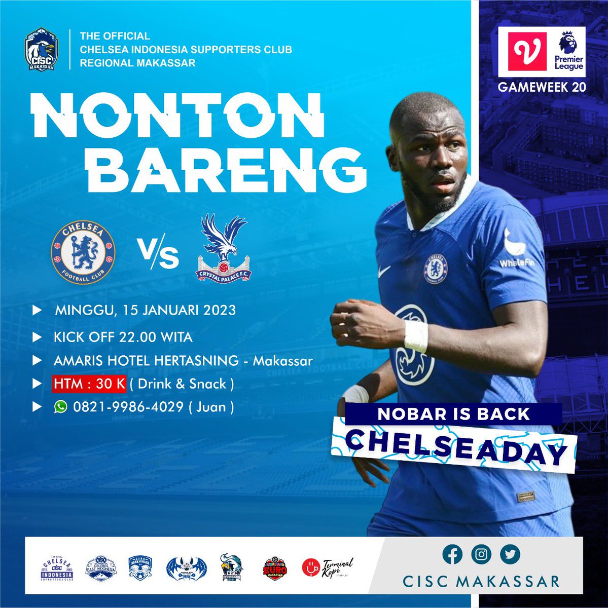 CISCmakassar's tweet photo. #ChelseaDay🔵
Semua boleh hilang, kecuali harapan 🙌
Ayo Bangkit!
Nobarekun Gaesss 🛵
This is CISC Makassar,
Ewakooo!!!
@chelseaindo_ofc
#ThePrideofCISC https://t.co/4HHJEGgu1u