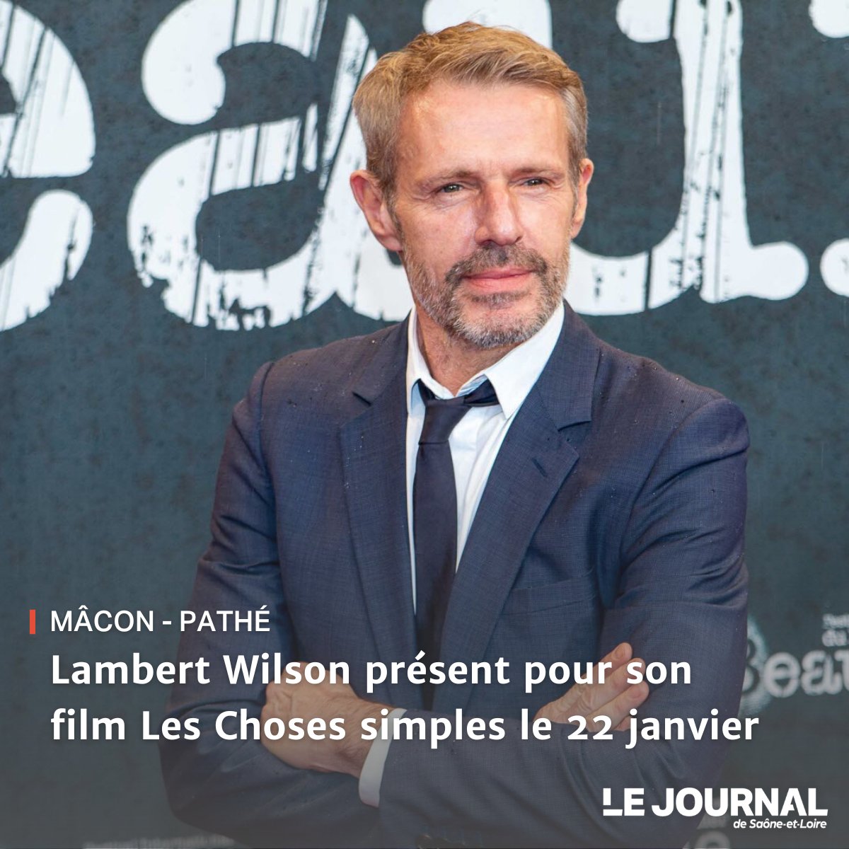 lejsl's tweet photo. Pour le film Les Choses Simples, le multiplexe Pathé Mâcon accueillera le 22 janvier l'acteur #lambertwilson mais aussi #gregorygadebois, ancien pensionnaire de la Comédie Française, et le réalisateur #ericbesnard.

👋 Coucou @PatheMacon https://t.co/WIi3lQ5NHZ