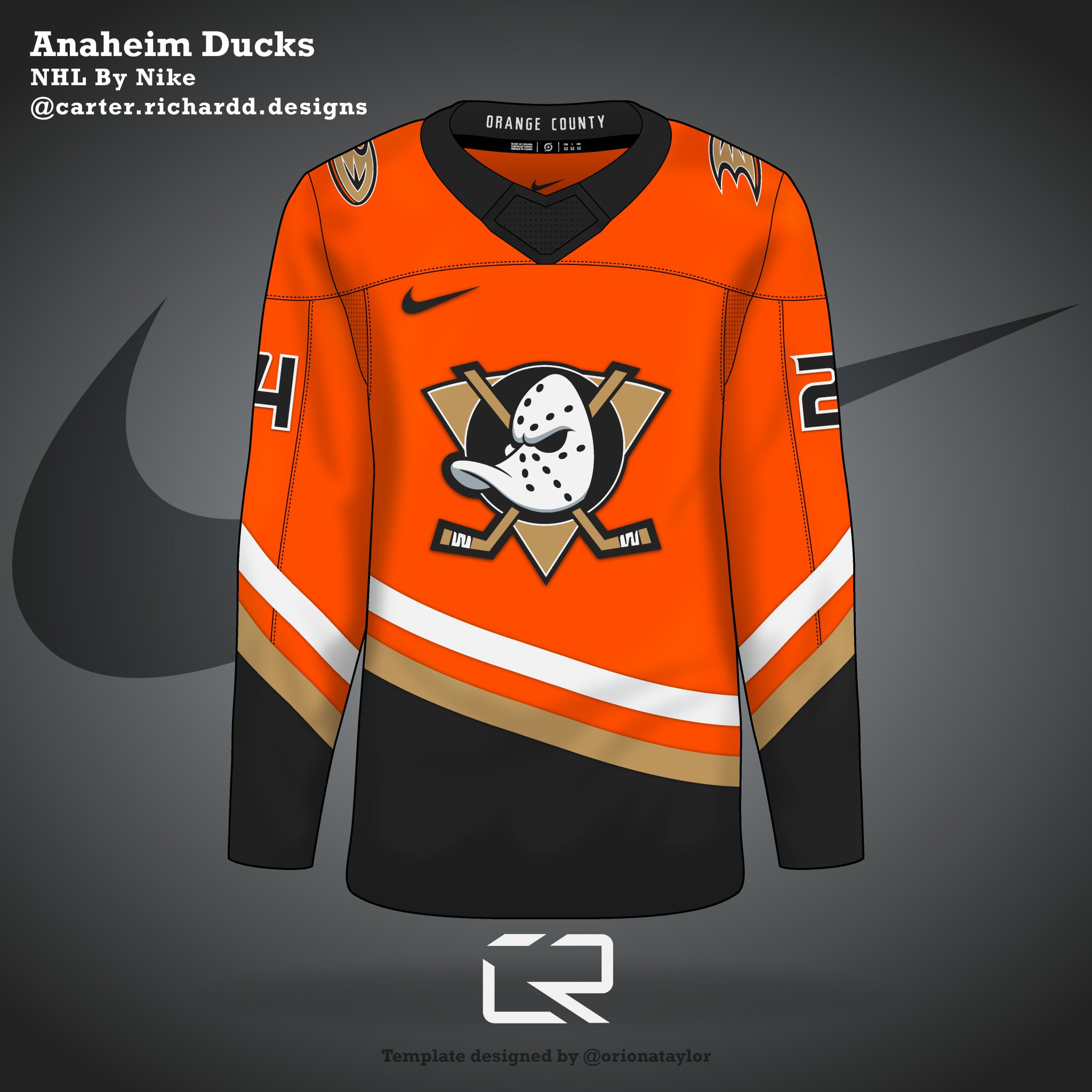 carter richard on Twitter: "NHL Nike series is officially underway! Per usual, Twitter will get to see the jerseys before Instagram :) - @AnaheimDucks #FlyTogether get a redesigned set, working
