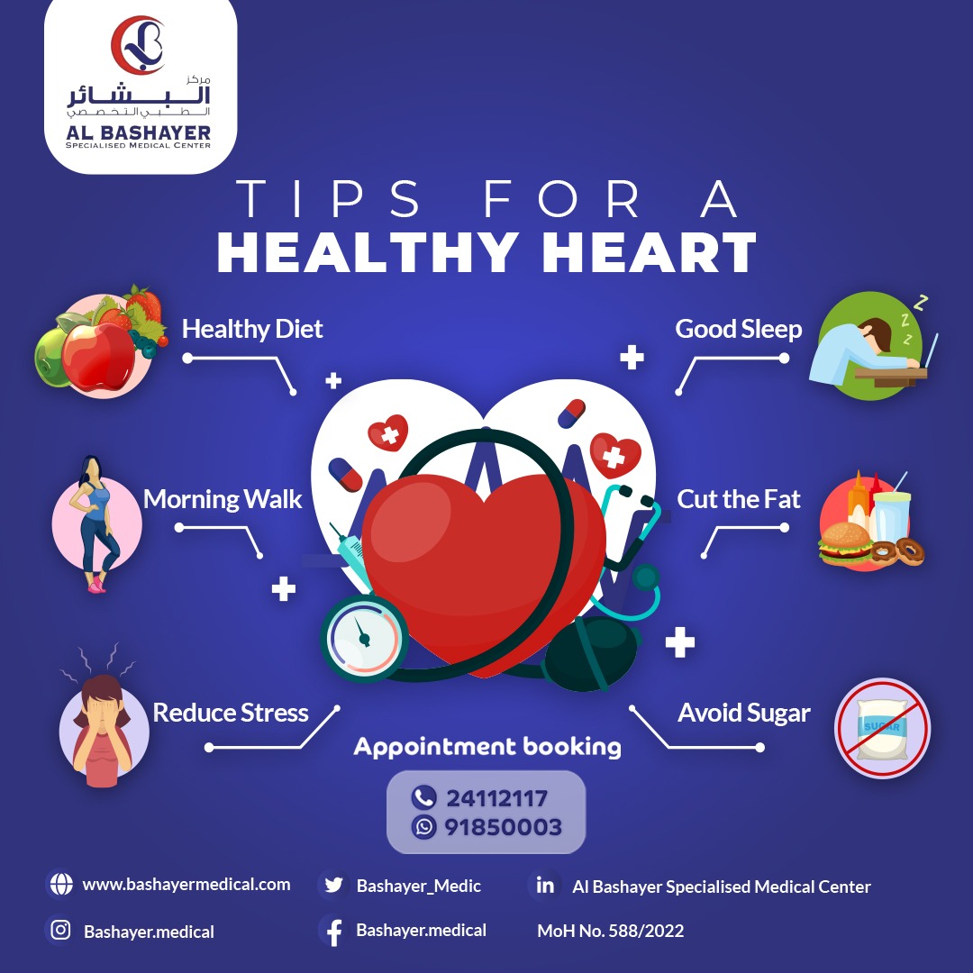 Bashayer_Medic's tweet photo. Tips for a healthy heart

Book your appointment today!
📞: 91850003, 24112117

#مركز_البشائر_الطبي #طب_باطني #طب_اسنان #طب_اطفال #طب_عظام
#AlBashayer_Medical_Center #BSH #albashayer #muscat #oman https://t.co/HBuXPIeNKl