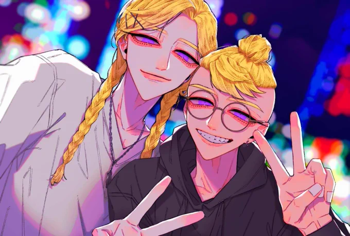 #彩度100にすると超派手過去絵タチ~~ 
