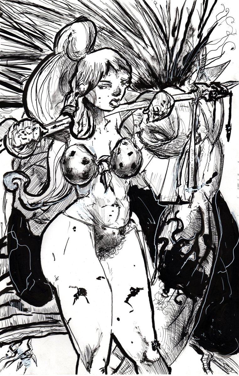 unhingedent's tweet photo. 11x17 #fanart #penandink drawing of #themaxx with #theleopardqueen from #imagecomics by #samkieth. #comicartist #comics #comicbooks 
.
Frog G
https://t.co/U0G6w6esut
. https://t.co/S9XyinWnEa