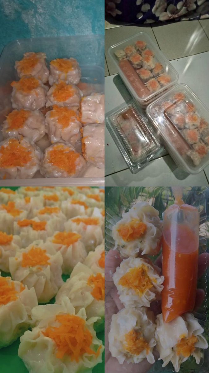 chistiya27's tweet photo. @howtodresvvell numpang lapaak ya kak, sapa tau ada dikit rejeki buaat anak.
DIMSUM NYA KAKAK😁
Dimsum ayam udang, bukan dimsum abal² yg banyak bgt tepungnya yaa. 
harga1box isi 10/25ribu
buat yg luar kota bisa kirim pake paxel ya kak. 
📍pondok aren tangsel
wa 081228001246
HALALLL https://t.co/HxGeH8lad0