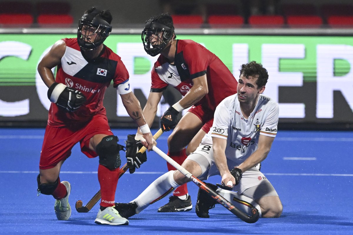 Hockeybelgium's tweet image. Les Red Lions prêts à passer la 2e par @Lau_Toussaint :  hockeybelgium.lesoir.be/messieurs/red-… #Hockeybe #HWC2023 #7Dimanche