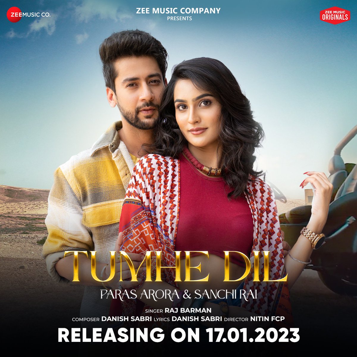 Let love take you over with #TumheDil feat. #ParasArora and #SanchiRai. Stay tuned, as the song releases on 17.01.2023. 😍❤️

#ZeeMusicOriginals @theparasarora @rai_sanchi @imrajbarman @danishsabri12 @NitinFcp @anuragbedi @ZeeMusicCompany