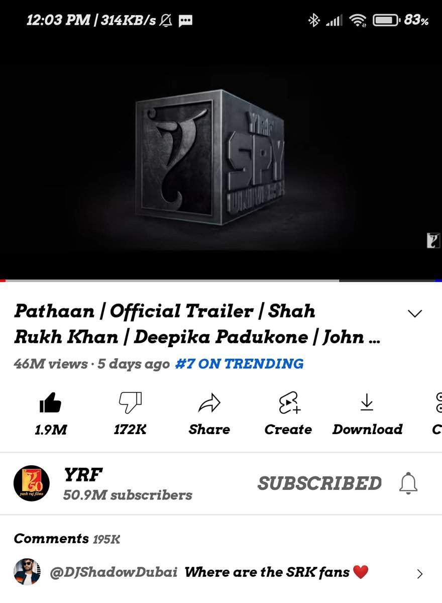 salman77943's tweet photo. @vinaysh32823241 @taran_adarsh Like dekh ga@nd ke andhe 
#PathaanTrailerOnBurjKhalifa 
#Pathaan https://t.co/dJx6cOjoPr