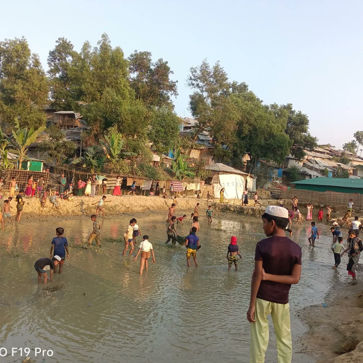 Rohingya Refugee children are being caught fish by their hands in a pond at the world's largest Refugee camp in Bangladesh.

Fishing together with childhood friends was one of my pleasures in Myanmar.