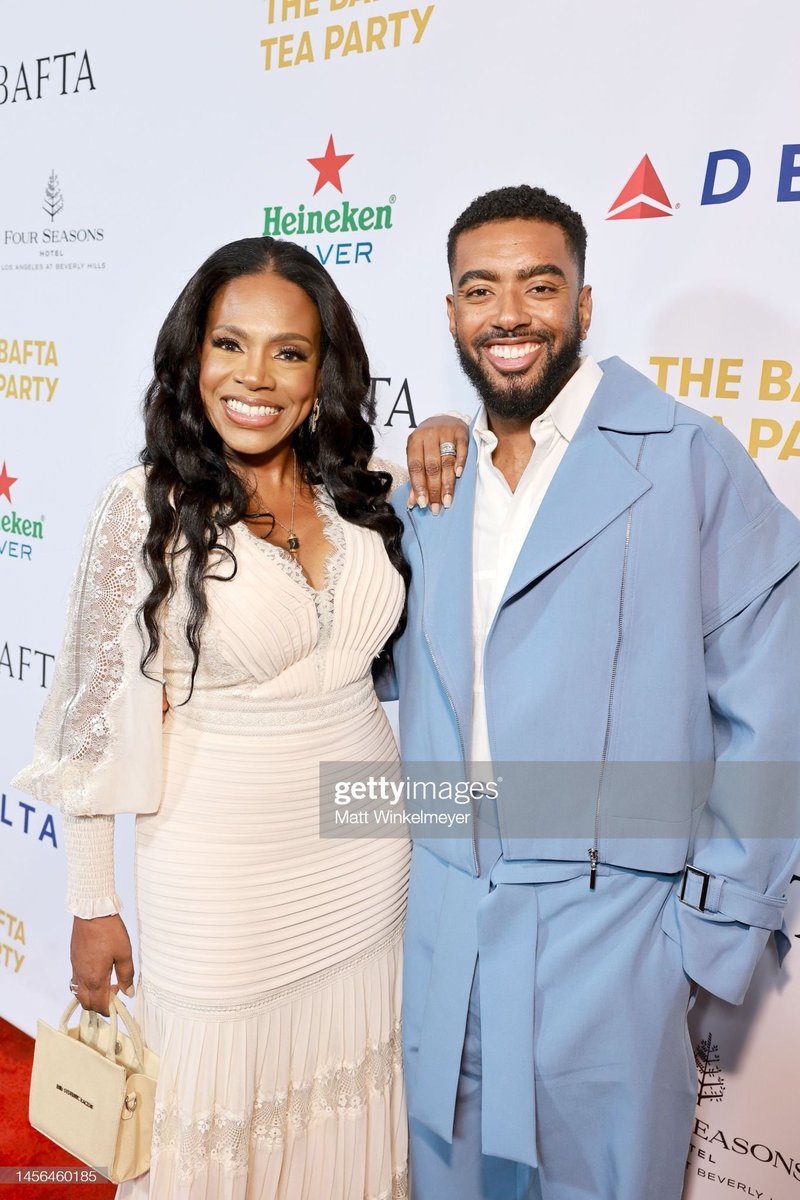 Coco_Maurice's tweet photo. Had the pleasure of styling my mother @thesherylralph and my brother @walkgoodetienne for the @BAFTA tea today! Mommy was wearing @TadashiShoji and Etienne was wearing @ORTTU_Official ! https://t.co/YZ4iQHah6G
