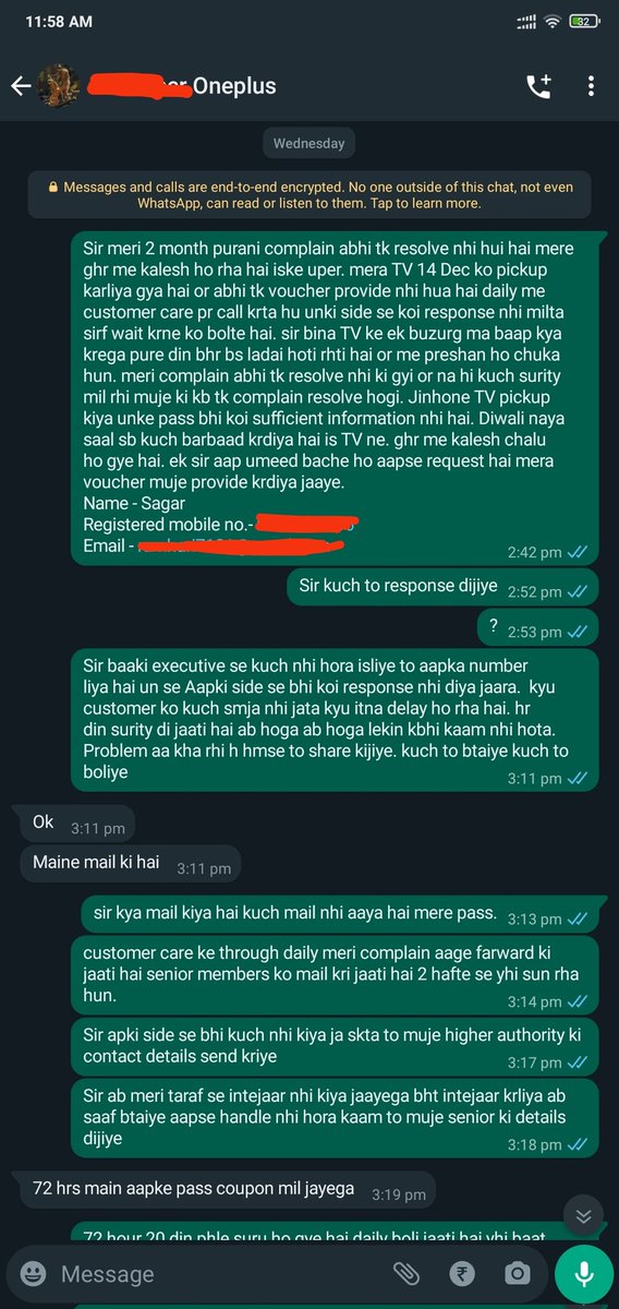 SJackerbackup's tweet image. @OnePlus_Support Is tareeke se seniors customer ka paagal banate hai.
NEVER BUY A TV FROM ONEPLUS 
@OnePlus_IN @OnePlus_USA @oneplus @oneplus @OneplusTV2 @oneplus_tv 
#boycottoneplus #oneplustv #boycottoneplustv