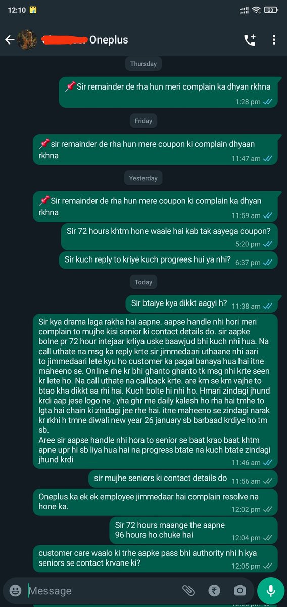 SJackerbackup's tweet image. @OnePlus_Support Is tareeke se seniors customer ka paagal banate hai.
NEVER BUY A TV FROM ONEPLUS 
@OnePlus_IN @OnePlus_USA @oneplus @oneplus @OneplusTV2 @oneplus_tv 
#boycottoneplus #oneplustv #boycottoneplustv