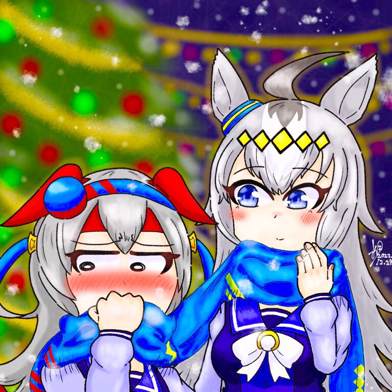 「#絵を彩度100にすると超派手 去年のクリスマスのやーつ 」|水月🔶⚡️のイラスト