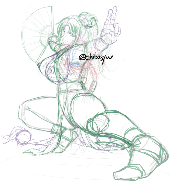 【おまけ】ラフ絵が話題になりましたが、自分の場合はこんなカンジです。「乳首」も「毛」も描きます。大切で、楽しいトコロですから(^^;) 