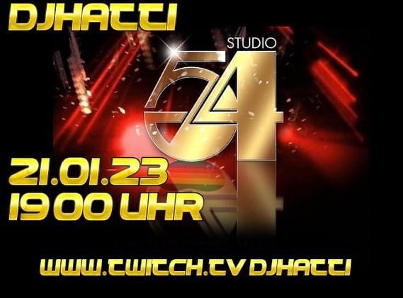 FOLGE MIR AUF TWITCH:

twitch.tv/djhatti

Kommt mit auf eine Reise zu der coolen alten Dance Classics Musik. Nehmt euch was zu trinken und genießt diese wunderbare Musik.
DATE: 21.01.23
TIME: 19:00 UHR
Für euch bei mir im „LIVESTREAM“ auf: twitch.tv/djhatti