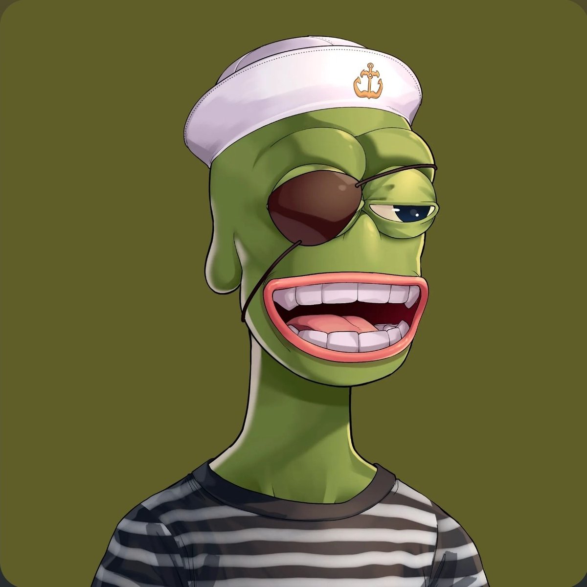 AdmiralDmt's tweet photo. #NewProfilePic 

Meet "Frankie Froster" the Admiral green buddy!! 

#RAYC #FroBro #NFT #NFTcommunity @RareApepeYC @pepe_designer @frogz1lla https://t.co/JtNu0uPrvm
