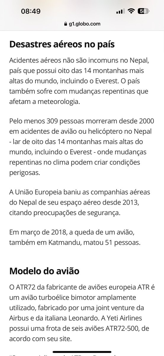 avioesemusicas's tweet photo. Em 23 anos, 309 pessoas perderam a vida em acidentes aéreos no Nepal, um dos países mais inseguros pra aviação, banido do espaço aéreo europeu, com problemas de infraestrutura. 
Pessoas no tuíte da Choquei:

_ Ain, nunca mais entro num avião. 

BR:45 mil mortes/ano de carro https://t.co/9QXTbXGaHg