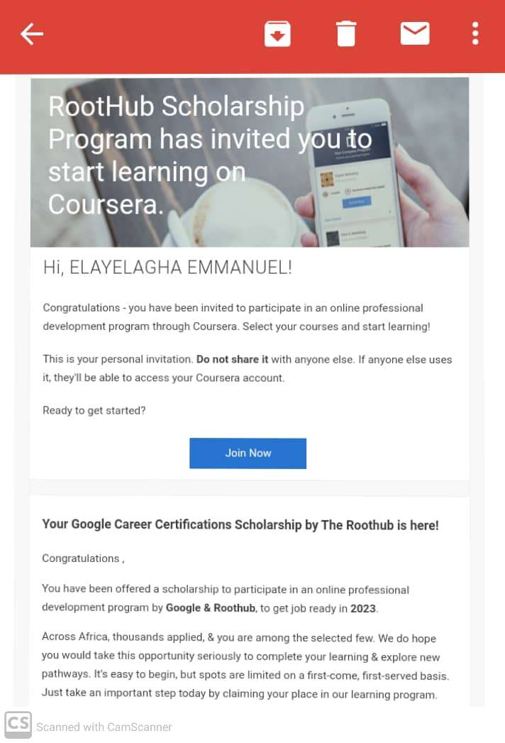emmanuelelaye00's tweet photo. Congratulations to me!!

I was selected for the #Google Career Certifications Scholarship by #The #Roothub to participate in the Online Professional Development Program through #Coursera.

#GoogleCareerCerts#WeAreTheRoothub https://t.co/F1OPU7LEYJ