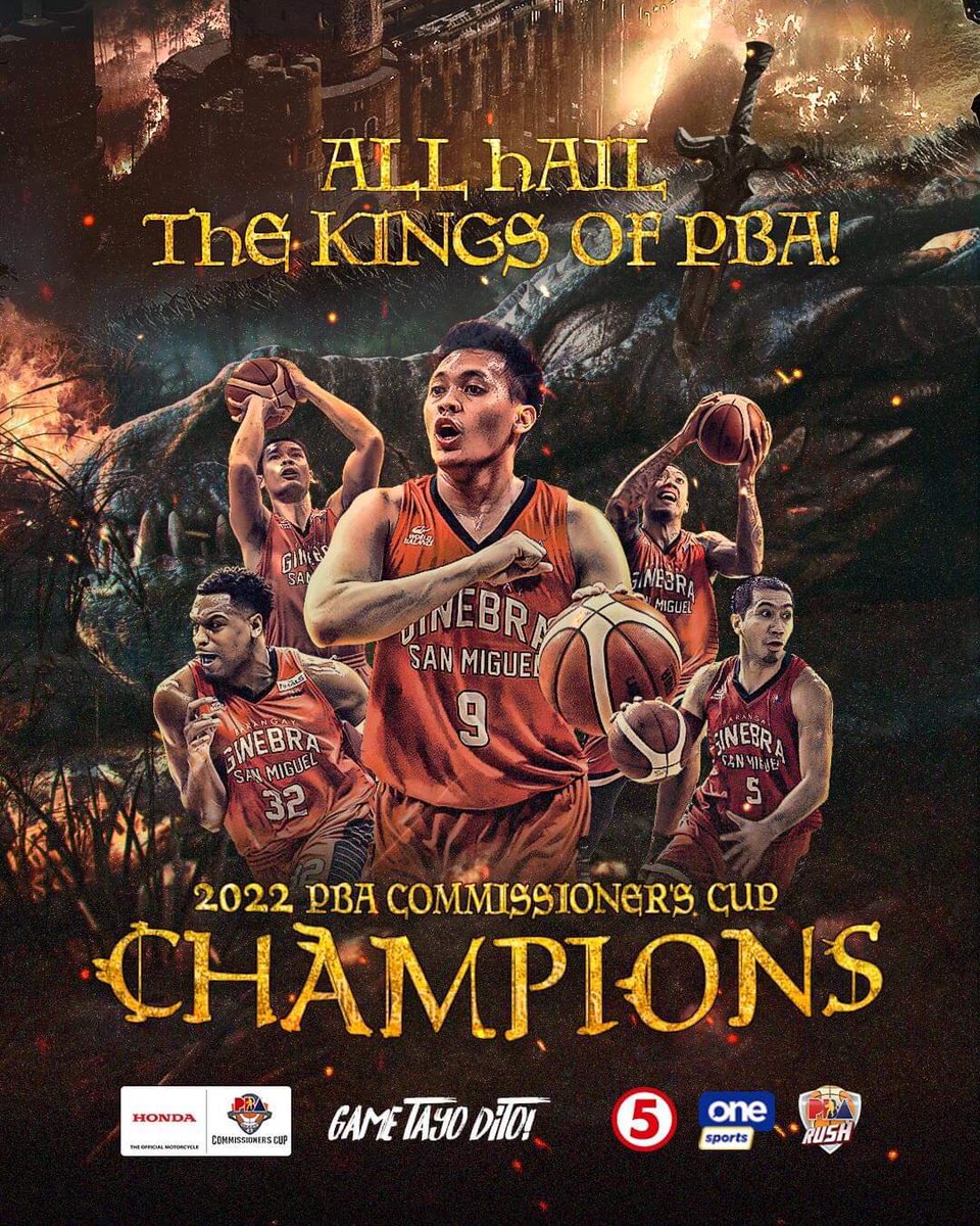 OneSportsPHL's tweet photo. The Kings, Dragons Slayers 👑🏆

Brgy. Ginebra has regained the PBA Commissioner's Cup championship in a classic seven-game series win against the visiting Bay Area Dragons!

#PBAGameTayoDito #PBAonOneSports https://t.co/Wasv4NwF7t