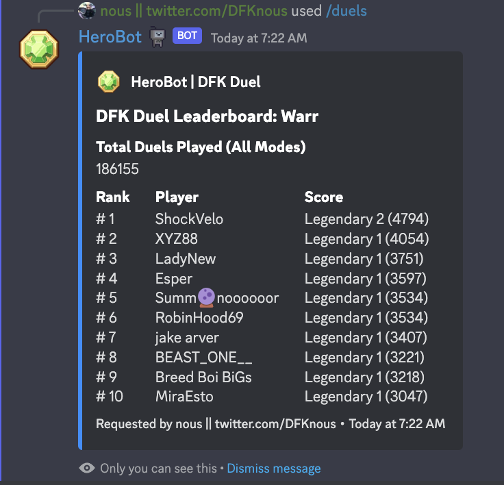 DFKnous's tweet photo. And currently in the top 10 (barely) in Squad and Warr, too... But who knows when I'll lose my tenuous grasp on the last slot. https://t.co/49ITkcszrF