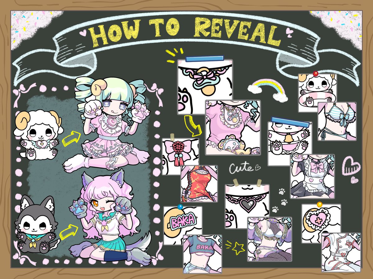 animal type and decoration will take over when they grow up💕🐏🐺🌈

enjoy 2nd reveal🐏🐺🌷🎀

#ookamitohitsuji