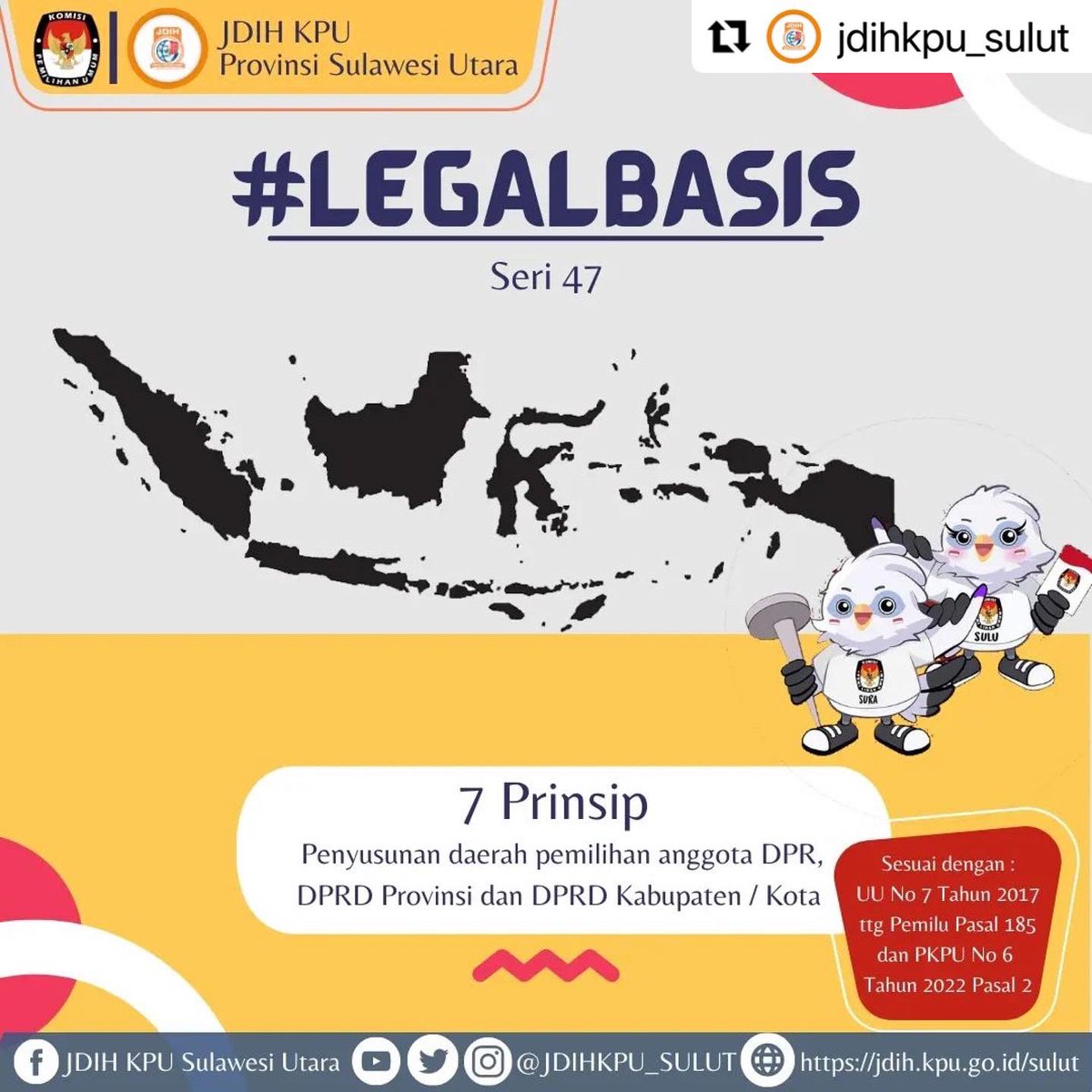 JDIHKPU_Manado's tweet photo. #Repost @jdihkpu_sulut with @use.repost
・・・
#SobatJDIH
Selamat Malam Sobat JDIH KPU 🤩🙏🏻
Di awal tahun baru ini JDIH KPU Sulut mempublish kembali Konten #legalbasis. https://t.co/L6HGXxvklx