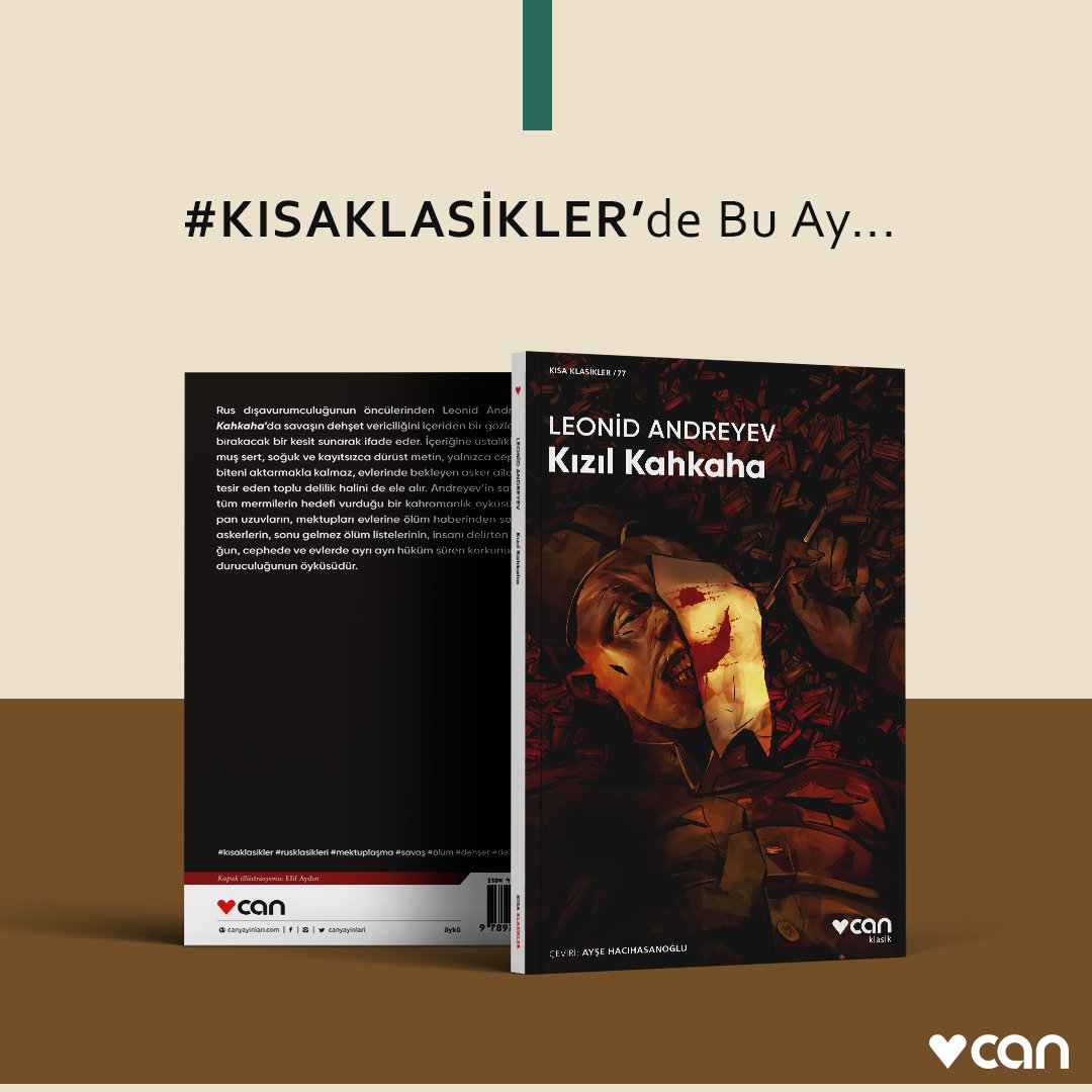 #KısaKlasikler dizimizde bu ay Leonid Andreyev’in öyküsü yer alıyor.

“Kızıl Kahkaha”ya ve dizideki diğer kitaplara bu linkten ulaşabilirsiniz: bit.ly/3CjjyZ6