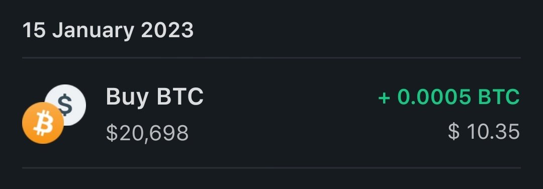 a bitcoin purchase project is launched
buy BTC for $10 every Sunday in the long term