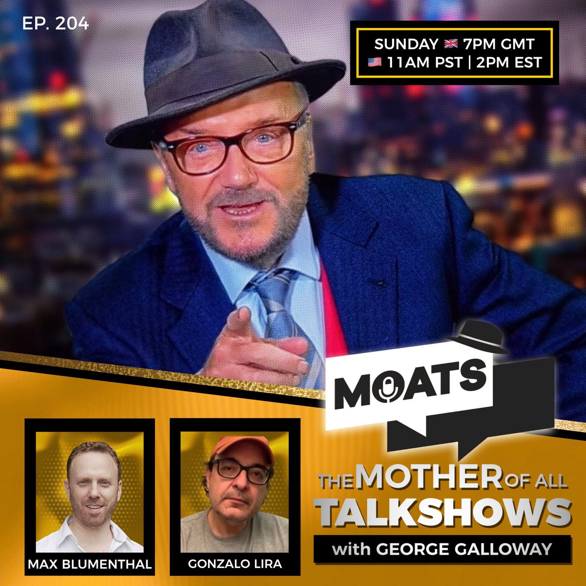 I’m genuinely excited about this one and it’s MY show! <a href="/MaxBlumenthal/">Max Blumenthal</a> <a href="/GonzaloLira1968/">Gonzalo Lira</a> #USA #BidenGarage #BidenDocuments #HunterBiden #Corvette #FBI #CIA #TwitterFiles #Ukraine #UkraineWar #UkraineRussianWar #Nato <a href="/MoatsTV/">The Mother of All Talk Shows with George Galloway</a>