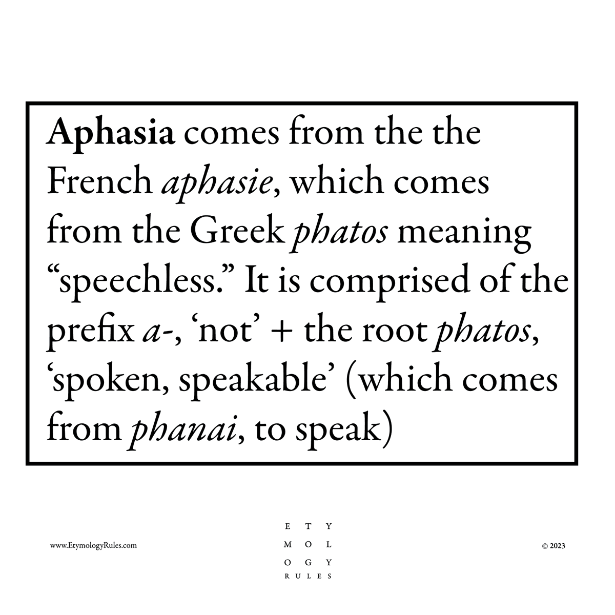EtymologyRules's tweet photo. #etymology #etymologyrules #aphasia https://t.co/WQjsmsCDXy