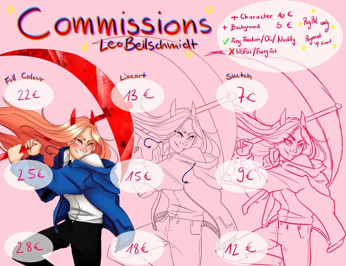 LeoBeilschmidt's tweet photo. I think its time for a new commission Sheet since the last one is now 3 years old lmao💀

🌟Just a DM away🌟

*sharing is caring and wildly aprecciated* 👐 https://t.co/1qfOgaRElE
