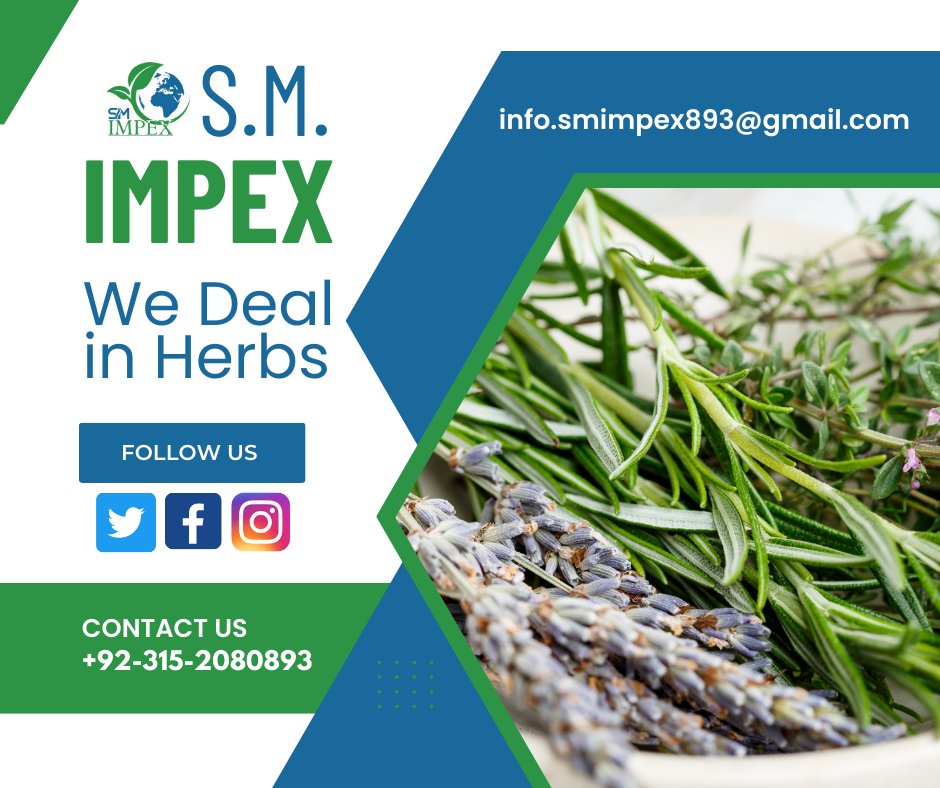 sm_impex's tweet photo. "Herbs - Nourishing Nature's Natural Remedies"

We deal in Herbs.

For more information
+923152080893
info.smimpex893@gmail.com
.
.
.
#herbalife  #Herbal  #herbs  #herbalifenutrition  #herb #HerbalMedicine #herbalifestyle #herbalist https://t.co/WEIReVCcIG